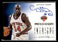 2012-13 Panini Intrigue Immortalized Autographs Anthony Mason Auto 020/299 New