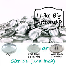 Cover Buttons Fabric Covered Buttons Size 36 7/8" Flat or Wire Back/Sewing Craft