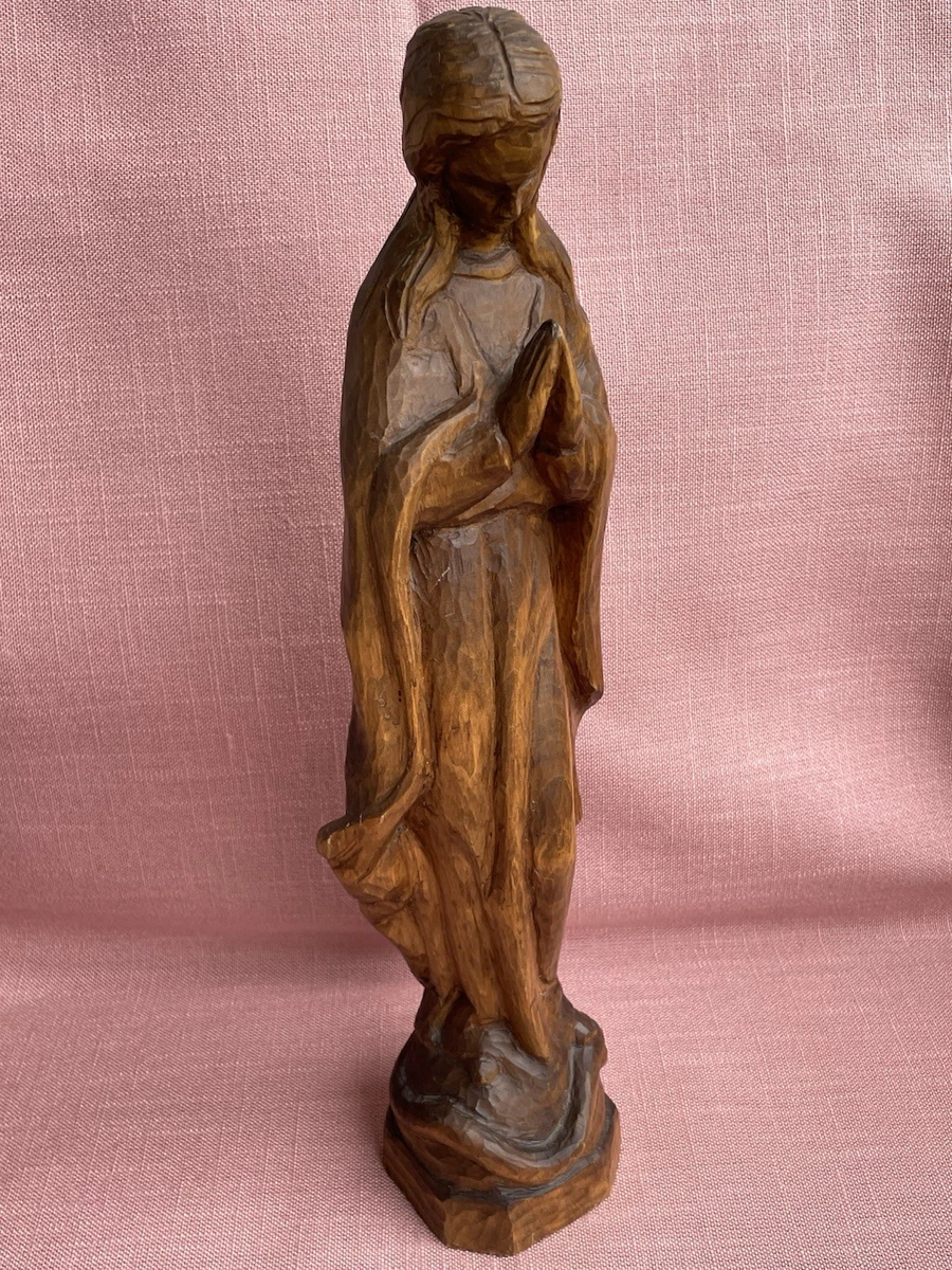 Maria Holzfigur Handgeschnitzte Betende 42cm Vintage