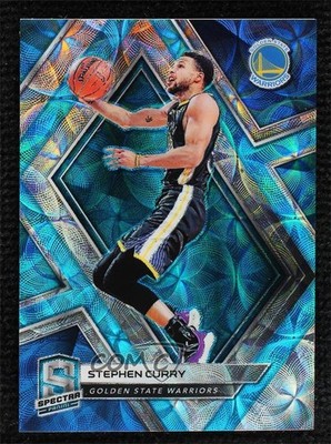 2018-19 Panini Spectra Neon Blue Prizm 57/75 Stephen Curry #65 zw8