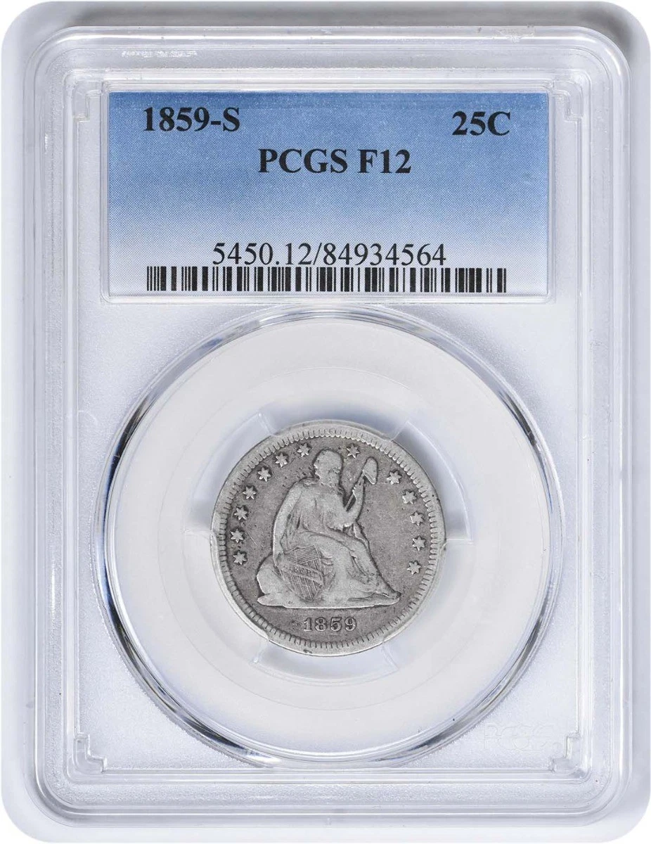 うさうささん専用。 San Francisco 1859 Year Seated Liberty US Quarters (1838-1891) for