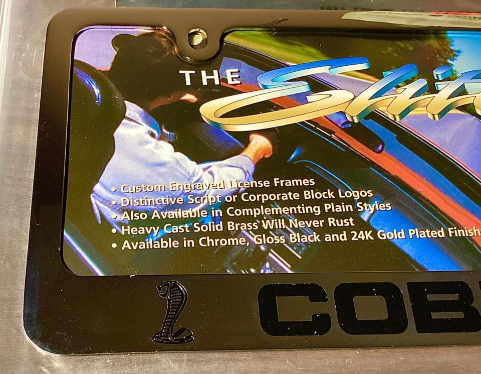 Marco de matrícula cromado doble logotipo Ford Mustang Cobra licencia oficial envío gratuito Foto 3 de 4