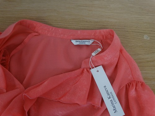 Marina Kaneva Blouse Top, Peach / Salmon Pink Size 18 - Picture 6 of 6