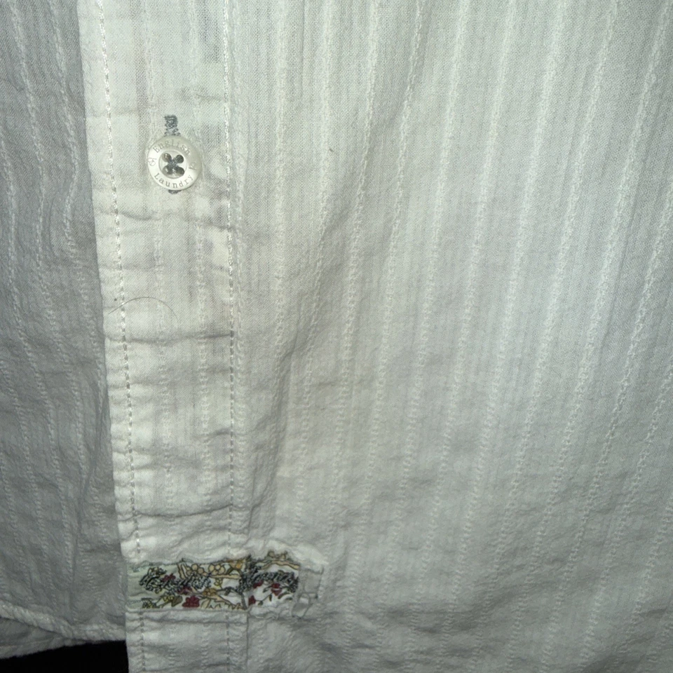 Inglés Lavandería Mod Hombres Grande Abotonado Bordado Apliques Puño Abatible Usado en Excelente Condición Foto 4 de 4