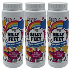 3 x SILVERLENE SILLY FEET FOOT / SOCK DEODORANT ODOUR POWDER 75g