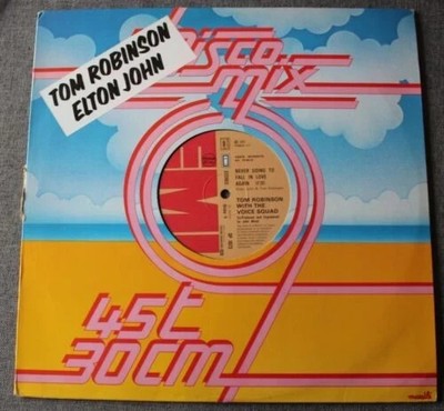Tom Robinson / Elton John, never going to fall in verove again, Maxi 45 Tours Pro