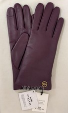 Genuine COACH Tech Gloves for Women Leather Wool Lining Deep Berry XS or S 148