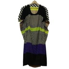 Auth PLEATS PLEASE - Beige Black Multi Women's Dress