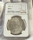 1891 NGC MS61 Morgan Silver Dollar