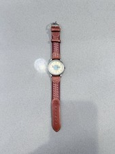 Reloj analógico de cuarzo Branzi Hard Rock Café estuche plateado SS correa de cuero marrón