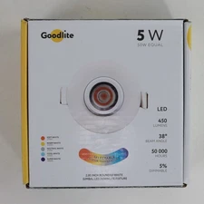 Goodlite 5w 2in Rounded White Gimbal LED Downlite G-19833 Selectable Color Temp