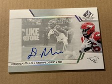 Dedrick Mills 2025 Upper Deck CFL Game Used Autograph Calgary Stampeders
