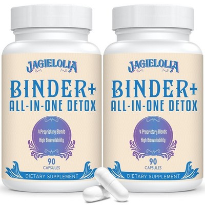 Jagielolia All-In-One Detox Binder Supplement 90 Count (Pack of 2), White 