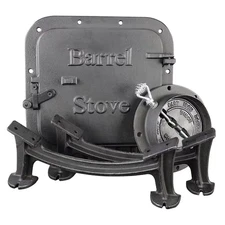 Stove Barrel Stove Kit Camp Portable Heater Heating Rustic Cast Iron Workshop