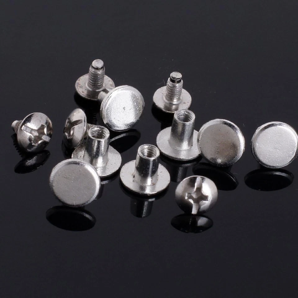Leather Craft Screws Silver 1/4 Inch 500 Sets Flat Round Heads Fasteners - Image 4 of 4
