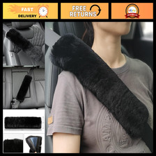 2pc Soft Sheepskin Wool Seat Belt Covers Comfortable Shoulder Pads For All Cars