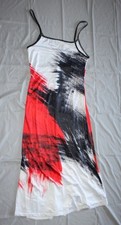 Women's sleeveless dress size Medium Red black and white