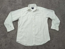 Scott Barber Shirt Mens Large White Textured Long Sleeve 100% Cotton