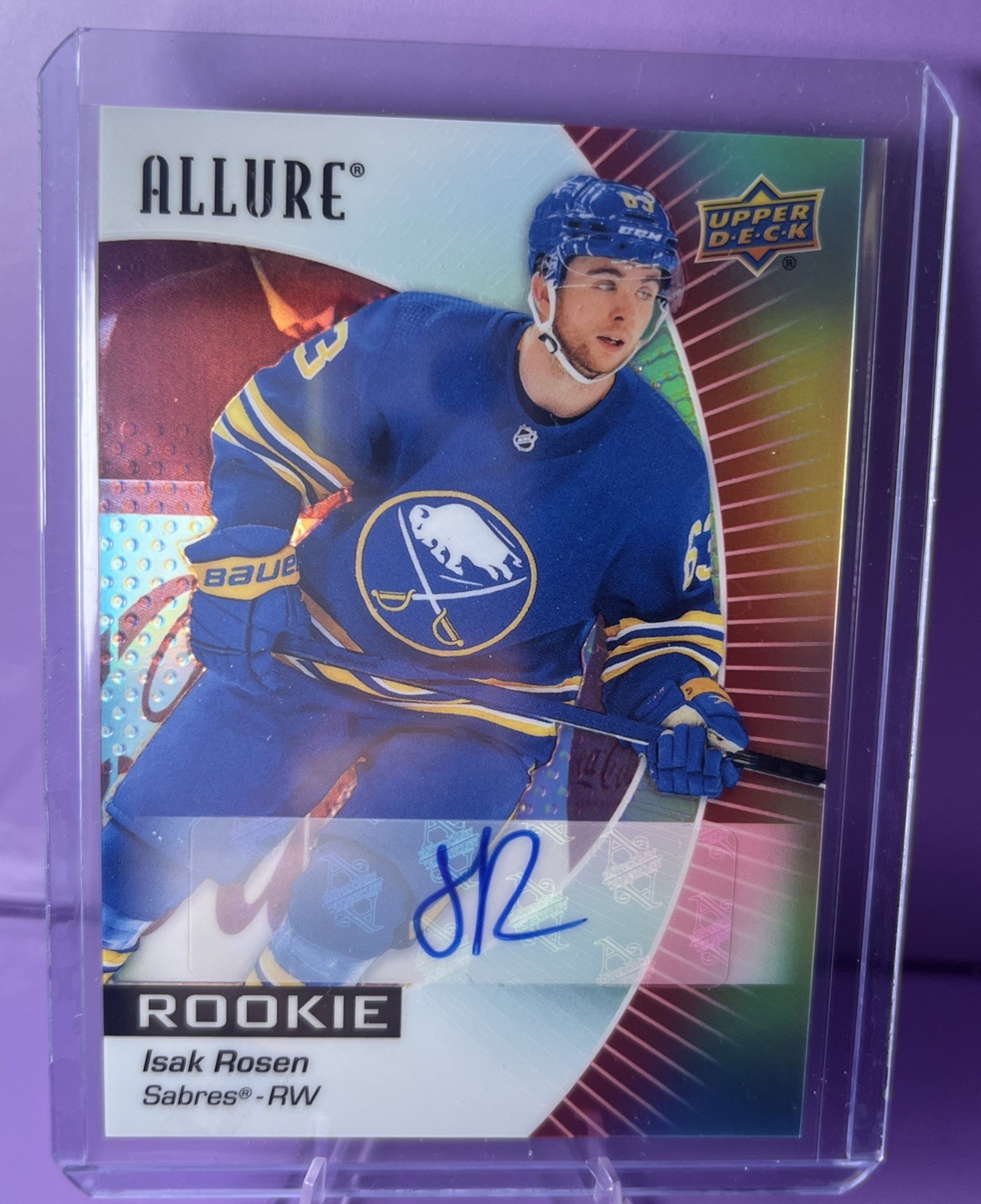 2023-24 UPPER DECK ALLURE ROOKIES RED RAINBOW ISAK ROSEN #13