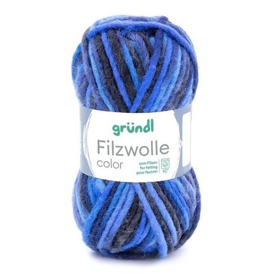 Gründl Filzwolle 50 g blau-anthrazit multicolor 100g/5,98Euro