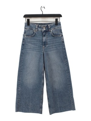 Neuwertige Samt Damen Jeans S blau Baumwolle mit Elasthan weites Bein