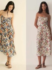 Women Doen Wrinkled waist cinched ramie waist cinched breathable suspender dress