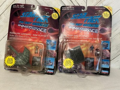 VTG 1994 Star Trek The Next Generation Romulan Warbird & Borg Ship Mini Playset