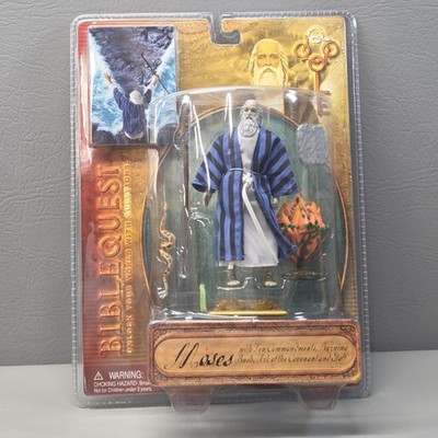 BibleQuest Moses Action Figure Sealed Bible Quest Staff Tablets Bush Toy