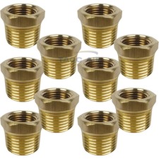 10 PC 1/2" Male x 3/8" Female Hex Reducer Bushing Adapter Pipe Reducing Fitting
