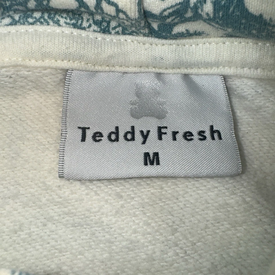 Suéter con Capucha Raro Peluche Fresco Azul Marfil Estampado de Toile Mediano Bordado Foto 3 de 4