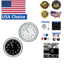 Luminous Mini Car Clock - Stick-on Dashboard Analog Pocket Clock, Black  White