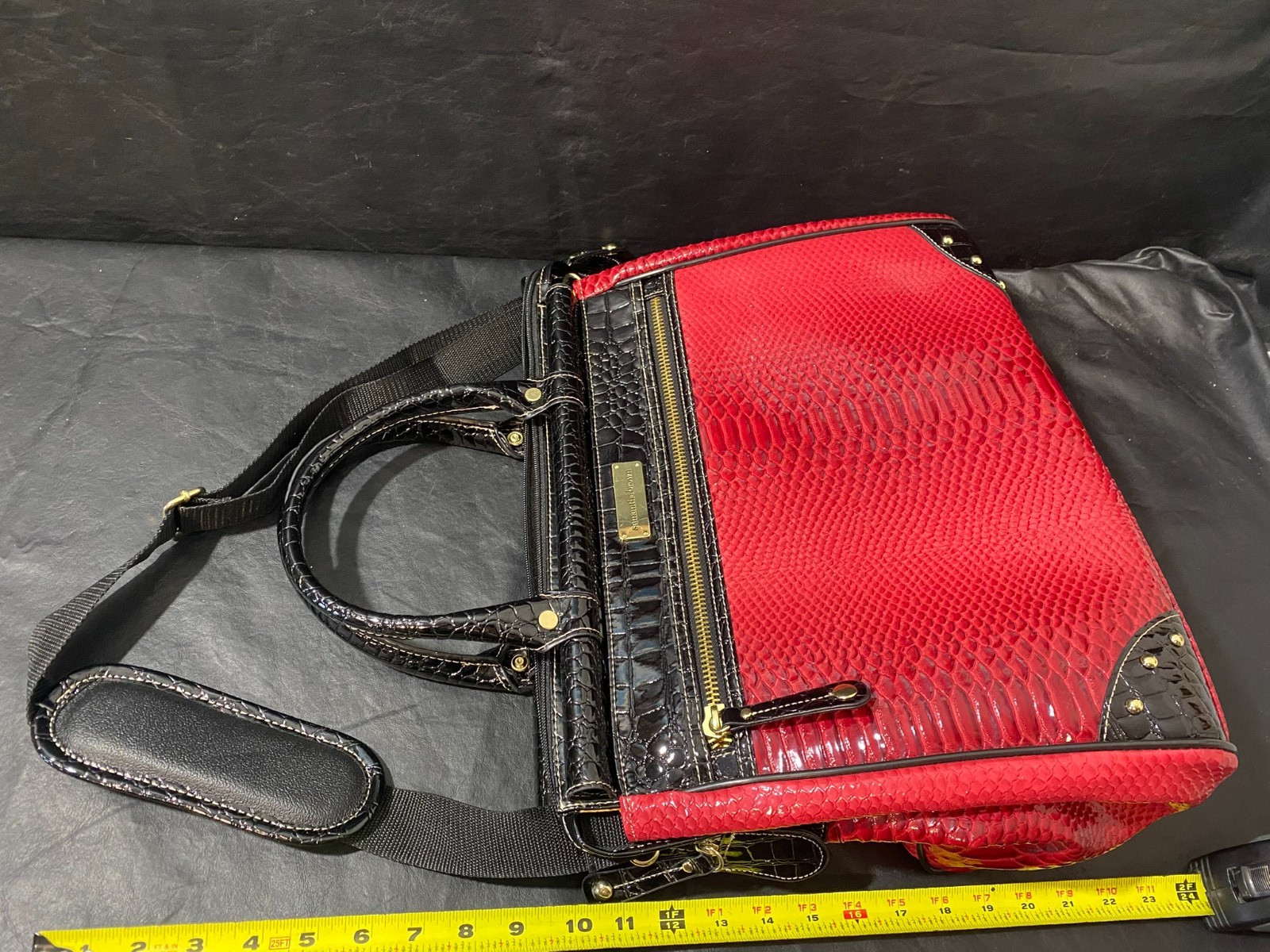 Samantha Brown Croco Embossed Red Should bag Handbag carry-o