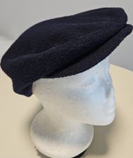 Vintage United Hatters Wool Flat Newsboy Cap Hat Large Navy Blue 7 1/4-7 3/8
