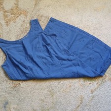 Vintage Blue Mini Dress Floral Print Size M