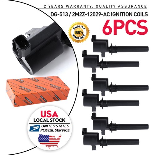 Ignition Coils 6PC For Ford Escape Mercury Mazda 3.0L V6 FD502 DG500 DG513 US