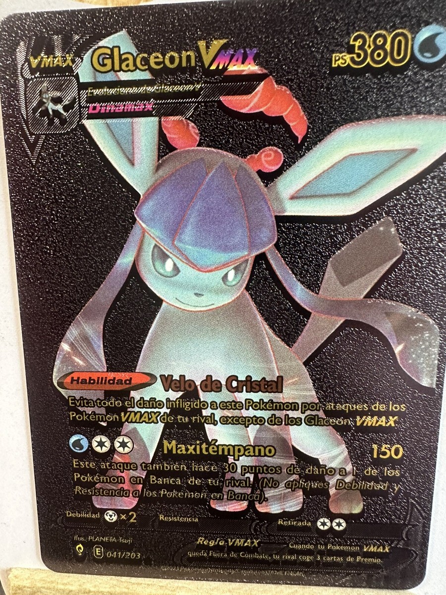 Glaceon Vmax Black Foil🕺 Fan Art🕺German Card | eBay