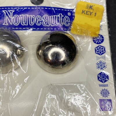 Vintage Haute Nouveaute Paris French Unused Silver Round Buttons