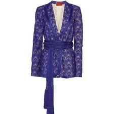 Missoni Soft Tuxedo Style Blazer With Removable Belt With Tassels Size It 42 New