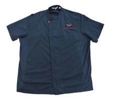 Chik Fil A Uniform Shirt Blue Men's 4XL Oobe Team Style Short Sleeve Chef Jacket