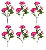 6Er Set KüNstliche Hibiskuszweige Mit 3 BlüTen Pink H. 82Cm Emerald Kunstblumen