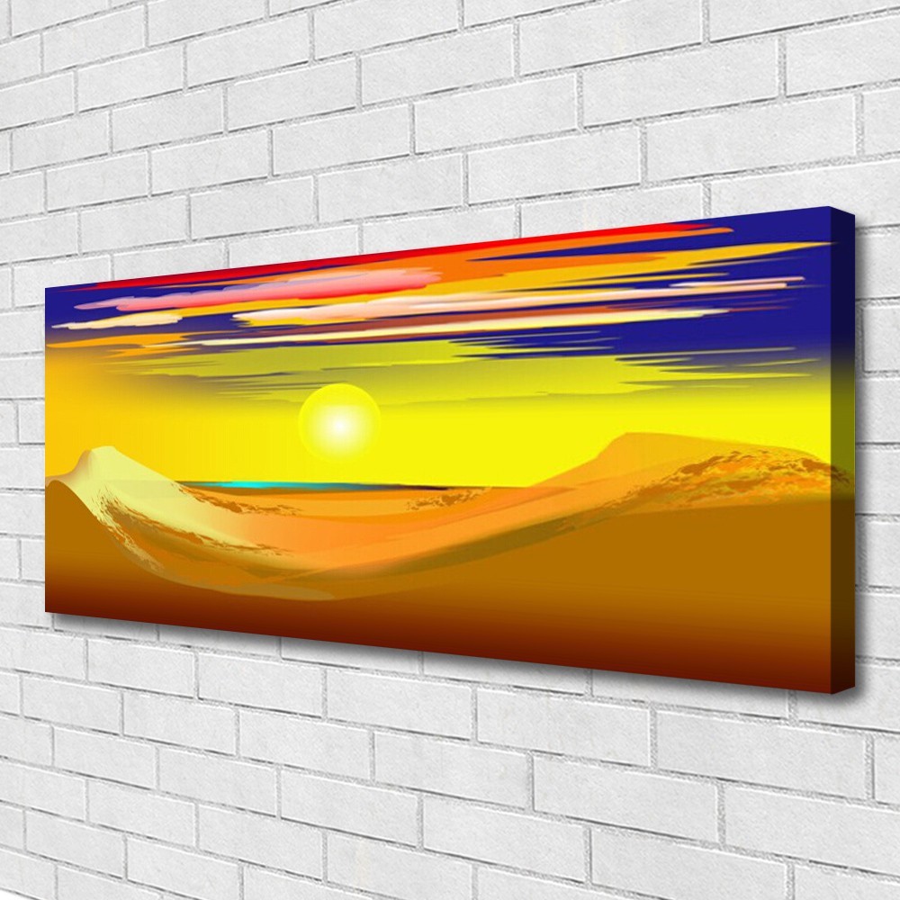 Art désert tableau sur toile de maître 125x50 cm avec châssis en bois de pin