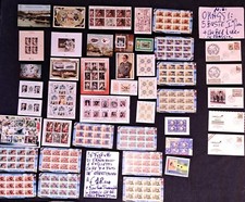 STOCK DI 38 FOGLIETTI DI FRANCOBOLLI STRANIERI COME DA FOTO +OMAGGIO 1 BEL LIBRO