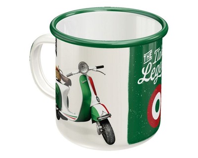 Tasse Emaille-Becher NOSTALGIC ART Vespa, Italian Legend, D= 8x8cm 360ml Roller