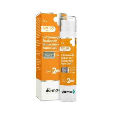 The Derma Co C-Cinamide Sunscreen SPF 50 Aqua Gel for Sun Protection 50gm
