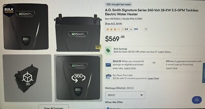 Smith R4LR-280E- 28kw/240V Signature Electric Tankless Water  Heater-1055544