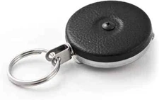 KEY-BAK Original Chain Retractable Key Holder with 24" Stainless Steel Chain, Bl
