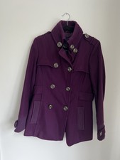 Green With Envy Women's Zippered Purple Wool Blend Medium Coat Jacket
