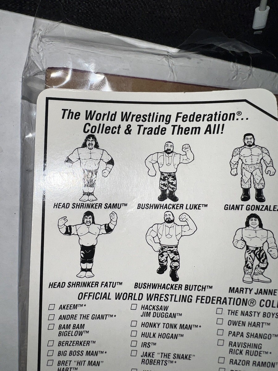VINTAGE 1993 WWF HASBRO HEAD SHRINKER SAMU FIGURE WWE WCW mint on