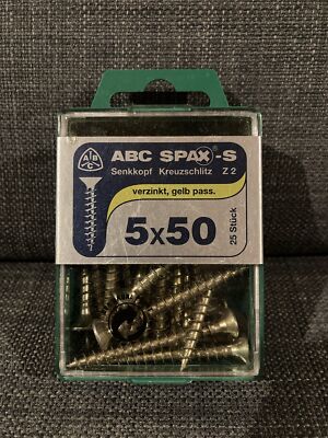 +++ Spax Universalschrauben 5.0 x 50 mm PZ 2 - 25 Stk. Holzschrauben +++