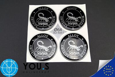 4 NABENKAPPEN SILIKON AUFKLEBER STICKER SCORPION 64,0 mm  Emblem - NEU